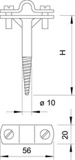 OBO 176 A 80 Držák vedení 80mm Temperovaná Litina TG žár.zinek
