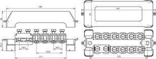 Ekvipotenciální přípojnice K 12 10x 2,5-95mm2/prům. 10mm, 1x pásek 30x4mm