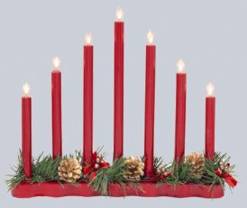 Vánoční svícen Hol červený - 7 svíček