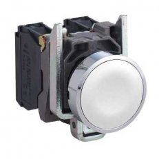 Schneider XB4BA11 P/B,bílá,1N/O, zpětný návrat
