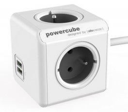PowerCube EXTENDED USB 3m bílá / šedá