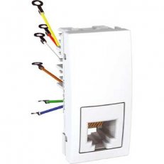 Unica Zásuvka telefonní RJ12, 6 kontaktů, 1 modul, Polar SCHNEIDER MGU3.491.18