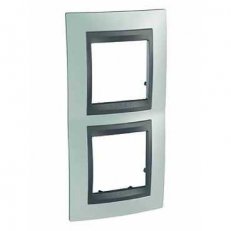Schneider MGU66.004V.294 Krycí rámeček Top dvojnásobný vert., Fluor Green/grafit