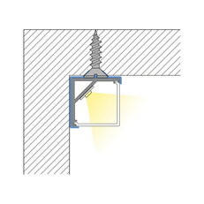 Rohový hliníkový profil černý RD2 16x16mm včetně mléčného difuzoru 1m