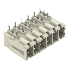 Konektor s pájecími piny THT pájecí kontakt 1,0x1,2 mm úhlové světle šedá 6pól.