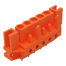 Pružinová svorkovnice THT rovná 5,08 mm oranžová 5pól. WAGO 232-165/047-000