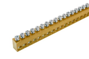 Svorkovnice N/PE mosazná NSCH 10x15x1000mm IP00 111 přip. míst 25mm2 1000116