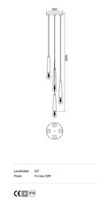 GALEA SU 4X40W E27 BLACK/ANTIQUE BRASS