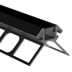 Hliníkový profil pro obklady a dlažbu černý DS, 39x27mm, bez difuzoru, 2m