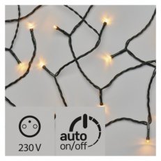 LED vánoční řetěz, 10m, jantarová, časovač