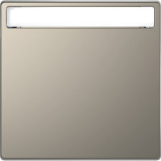 Klapka, Merten System D, s popisovým polem, nikl kovová, kov MEG3360-6050