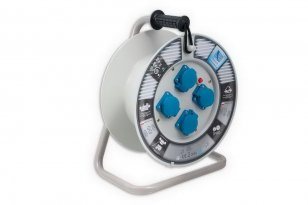 Prodlužovací buben 4x230 V, termopojistka, IP 44, průměr 340 mm, bez kabelu