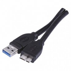 Nabíjecí a datový kabel propojovací USB-A 3.0/micro USB-B 3.0, 1 m, černý SB7801