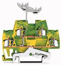 Dvoupatrová svorka, 4vodičová svorka pro ochranný vodič, 2,5mm2, zeleno-žlutá