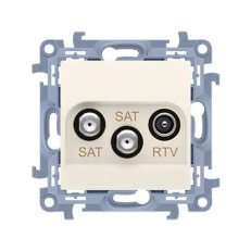 Zásuvka RTV-SAT-SAT 1x vstup: 5MHz - 2,4GHz, krémová KONTAKT SIMON CASK2.01/41
