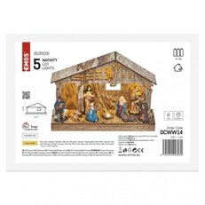 LED vánoční betlém dřevěný, 19 cm, 3x AA, vnitřní, teplá bílá, časovač