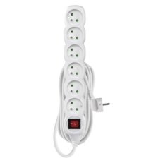 Prodlužovací kabel 5 m 6 zásuvek s vypínačem bílý PVC 1,5mm2 EMOS P1615R