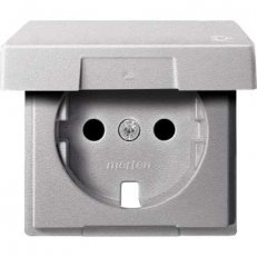 Merten Centrální deska zásuvky SCHUKO s víčkem Aluminium SCHNEIDER MTN2340-0460