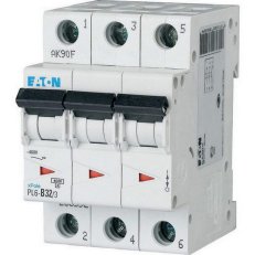 Jistič PL6-D32/3 char D, 3-pólový, 6kA, 32A EATON 286616