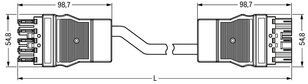 Propojovací kabel Eca zásuvka-zástrčka černá 5pól. WAGO 771-8995/008-201