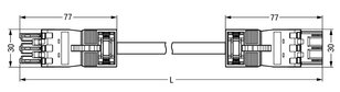 Propojovací kabel Eca zásuvka-zástrčka černá 3pól. WAGO 771-6993/006-701