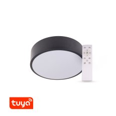 RENDO TUL24-B černé kulaté TUYA+RF CCT LED svítidlo plafon T-LED 105460