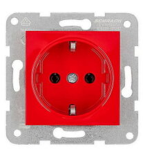 Zásuvka SCHUKO, bezšroubové svorky, červená SCHRACK EV101207--