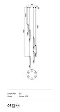 GALEA SU 6X40W E27 BLACK/ANTIQUE BRASS
