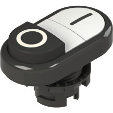 Dvojité tlačítko d22mm, plast, černá, IP67 PIZZATO E21PDSL1AAAA
