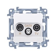 Anténní zásuvka R-TV-DATA 1x vstup: 5-862 MHz, bílá KONTAKT SIMON CAD.01/11