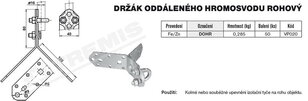 Držák oddáleného hromosvodu rohový DOHR (FeZn) TREMIS VP020