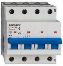 Instalační jistič AMPARO 10kA, C 10A, 3+N SCHRACK AM017810--