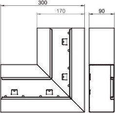 OBO GS-SFS90170RW Plochý roh, pro kanál Rapid 80, 90x170mm, čistě bílá Ocel