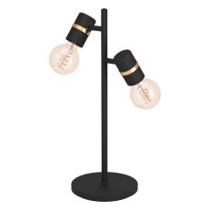 Stolní svítidlo LURONE 2xE27 černá/mosaz 20W IP20 EGLO 900178