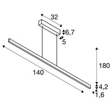 ONE LINEAR 140 PHASE up/down závěsné svítidlo bílé 35 W 2700/3000 K SLV 1006189