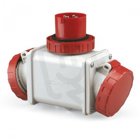 SCAME 601.1626 Dvojcestný adaptér 3P+E, 16A, 380/415V, IP 66