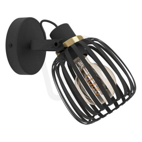 Bodové svítidlo GIRONA WL/E27 černá/kartáčovaná mosaz 1X40W IP20 EGLO 900661