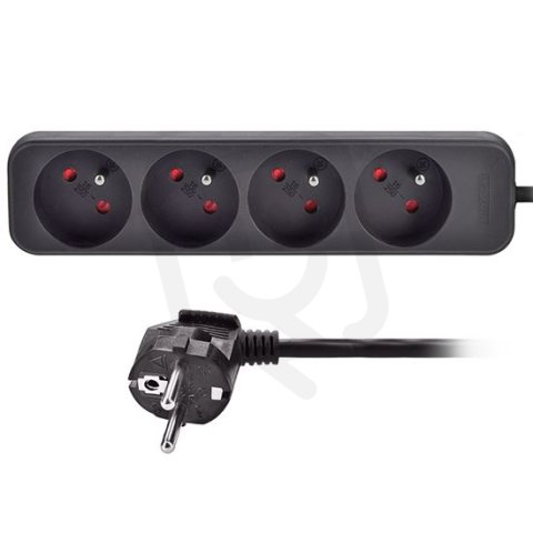 4z prodlužovací přívod, 3m, 3 x 1mm2, černý SOLIGHT PP28