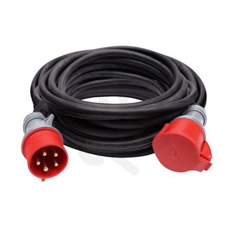 1z prodlužovací přívod - spojka 20m 400V/32A černá kabel gumový H05RR-F 5G2.5mm2