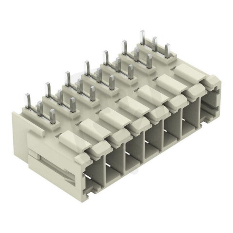 Konektor s pájecími piny THT pájecí kontakt 1,0x1,2 mm úhlové světle šedá 7pól.