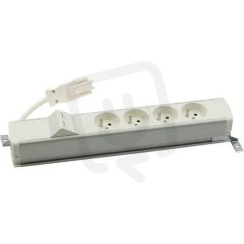 Standardní zásuvkový blok: 4x 250 V typ E + 2x zásuvka RJ45 hliník bílá