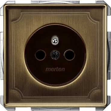 Schneider MTN2500-4143 Zásuvka 2P+E, 16A, bezšroubová, antique brass, S-Design