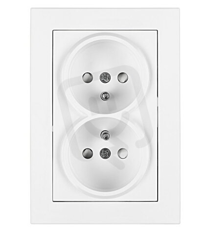 Zásuvka UTE PL bezpečnostní clonka, dvojitá, bílá SCHRACK EV101361--