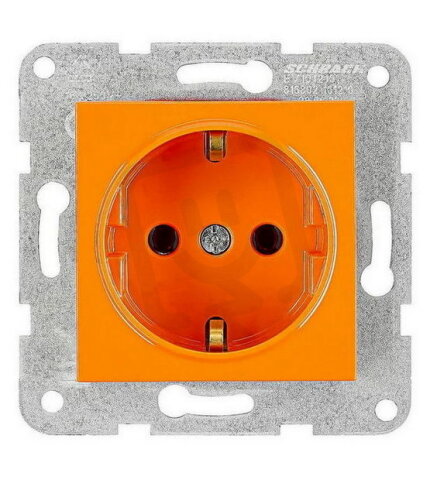 Zásuvka SCHUKO, šroubové svorky, oranžová SCHRACK EV101210--