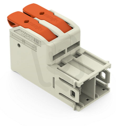1vodičový konektor s pájecími piny, Páčka, Push-in CAGE CLAMP, šedá