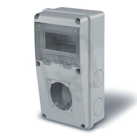 Prázdná zásuvková skříň ENERBOX 1-5 otvorů 6DIN SCAME 633.1013