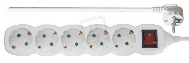 Prodlužovací kabel 5 zásuvek 5M s vypínačem SCHUKO Emos P1525