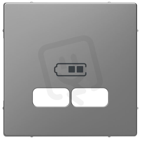 Centrální deska, Merten System D, pro USB nabíječky, stainless steel, plast