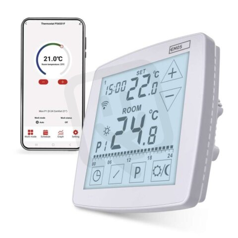 Podlahový programovatelný drátový WiFi GoSmart termostat P56S01F EMOS P56S01F