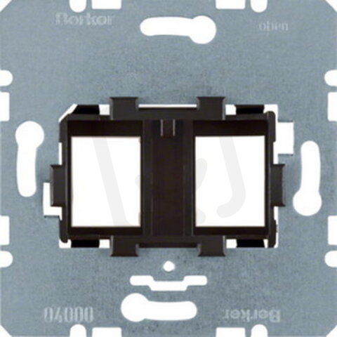 Nosná deska s hnědým úchytem pro 2-nás. Modular-Jack HAGER WDF4715N